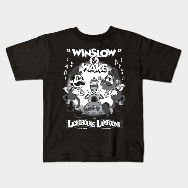 Vintage Cartoon Lighthouse Lampoons - Winslow & Wake - Creepy Cute Horror Kids T-Shirt by Nemons